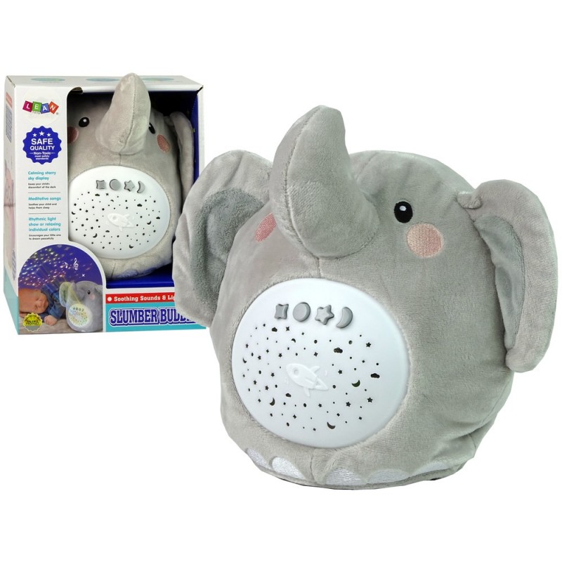 Sweet Plush Elephant Colourful Star Projector Melody