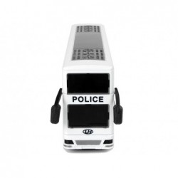 White Double-decker Police Bus with Pull Down Sound