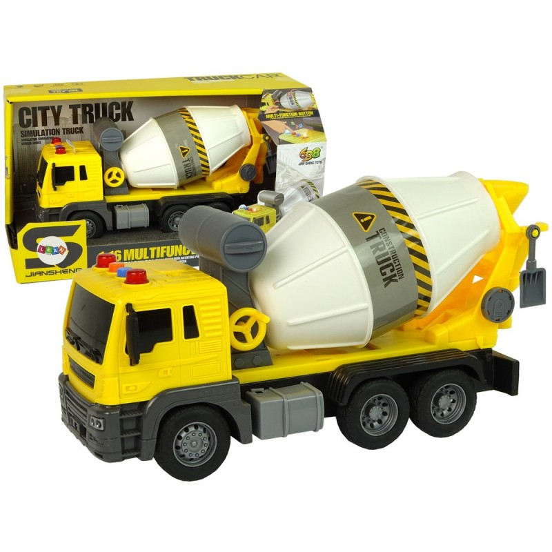 Concrete Mixer Yellow Rotating Bucket Sound Lights