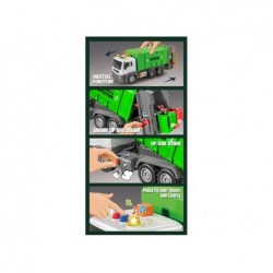 Green 1:16 Segregation Rubbish Truck with Friction Drive Sound effects