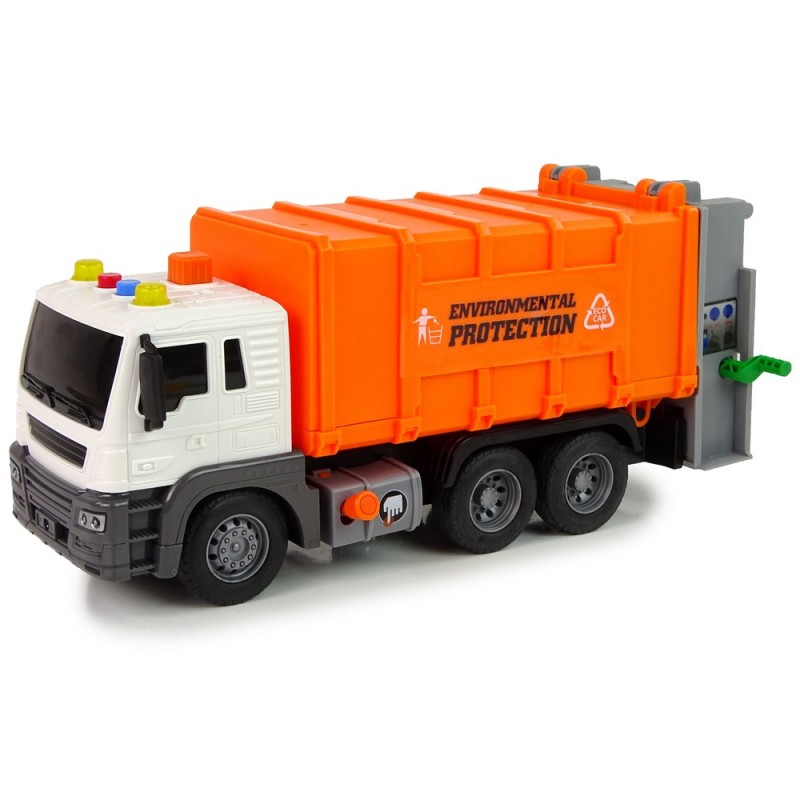 Rubbish Truck Friction Drive Sound Effects Orange 1:16 Segregation