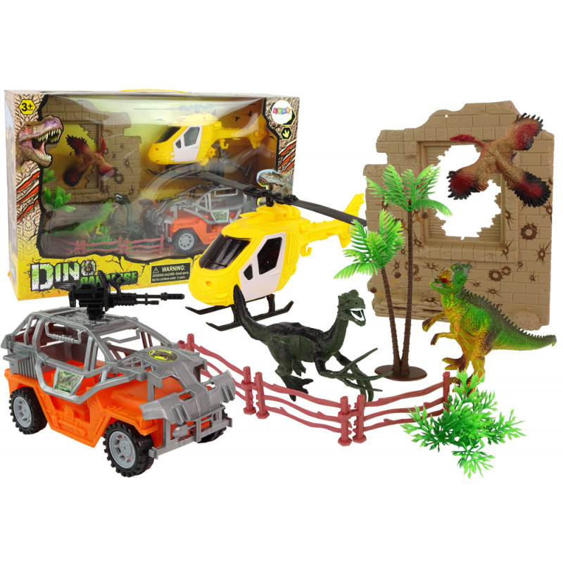 Large Jurassic Dinosaur Set + Vehicles & Accessories