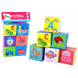 Set of 6 Educational Foam Cubes Coloured Cubes for Baby Large size