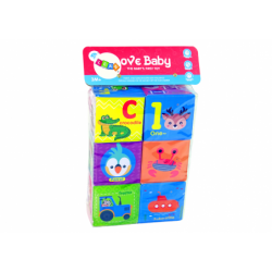 Set of 6 Educational Foam Cubes Coloured Cubes for Baby Large size