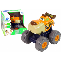 Car for toddlers Monster Truck Tiger with opening mouth Pull Back drive