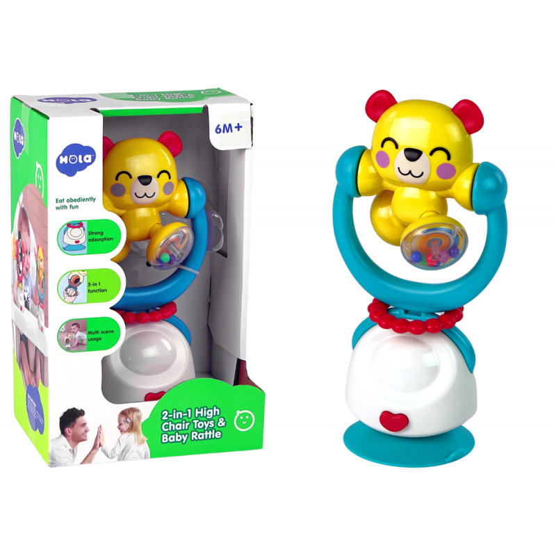 Sensory Rattle for Babies Teddy Bear Stand Suction Cup