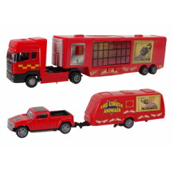 Circus Animals Vehicle Set The Circus Animals Truck + Car with Trailer