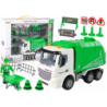 Rubbish Truck Set Road Signs Green Garbage Truck