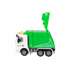 Rubbish Truck Set Road Signs Green Garbage Truck