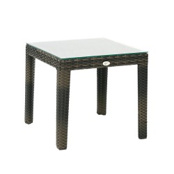 Side table WICKER 50x50xH45cm, dark brown