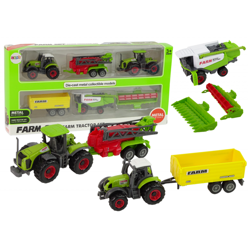 Farming machinery set Farming vehicles 6 pieces Tractor Combine + Machines