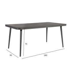Table ANDROS 180x90xH75cm, grey