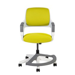 Детский рабочий стул ROOKEE 64x64xH76-93см, сиденье и спинка с обивкой, цвет  горчично-жёлтый, белый пластиковый корпус