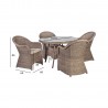 Garden furniture set TOSCANA table, 4 chairs