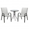 Garden furniture set DUBLIN table, 2 chairs, silver grey