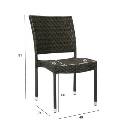 Chair WICKER-3 dark brown