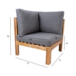 Modular sofa FINLAY corner, acacia