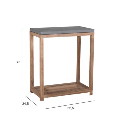 Riiul SANDSTONE 65,5x34,5xH75cm, hall fiibertsement, puidust raam