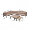 Garden furniture set ADMIRAL with cushions, corner sofa and 2 tables, aluminum frame with plastic wicker, color  light b