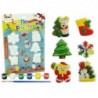 Set Plaster Casts For Painting Paints Christmas Tree Snowman