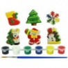 Set Plaster Casts For Painting Paints Christmas Tree Snowman