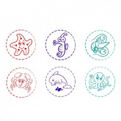 Decorative Sea Animal Hearts Stamps 6 Patterns