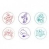 Decorative Sea Animal Hearts Stamps 6 Patterns