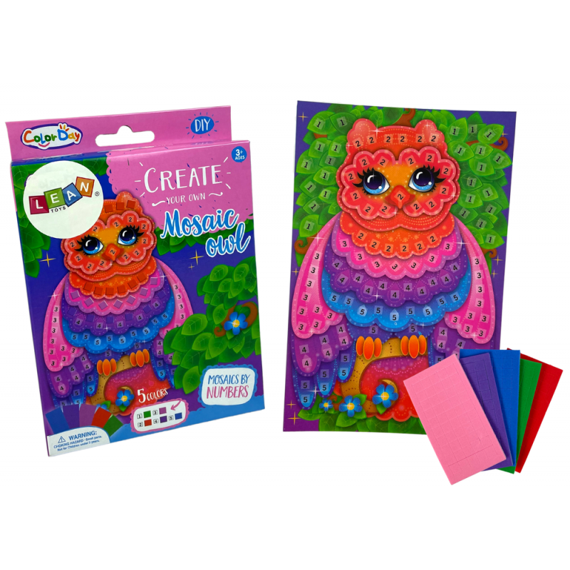 DIY Coloured Mosaic Peeling Owl Set