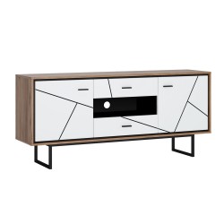 TV-table BROLO 167x40xH75cm, black white