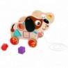 TOOKY TOY Large Wooden Sorter Dog To Pull 2in1 Gears