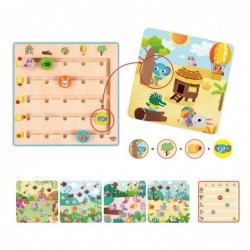 TOOKY TOY Wooden Memory Game for Children Learning Counting Animals 21 el.