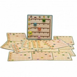 TOOKY TOY Wooden Memory Game for Children Learning Counting Animals 21 el.