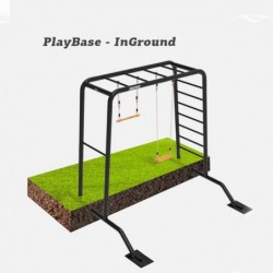 BERG PLAYBASE Playground with Climbing Wall, Rubber Swing and Monkey Trapeze Bar