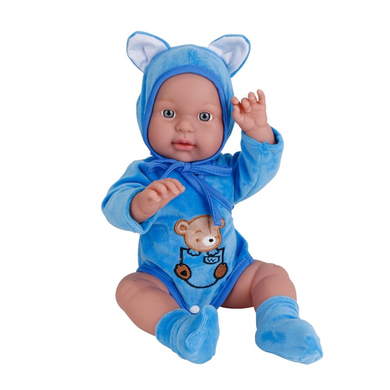 WOOPIE Baby Doll in Teddy Bear Clothes 46 cm