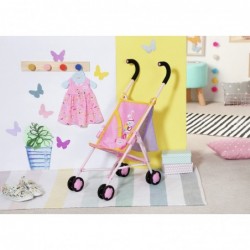 Розовая коляска для кукол Baby Born с сумкой для аксессуаров