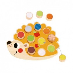 TOOKY TOY Wooden Hedgehog Puzzle Learning Shapes Colors Numbers