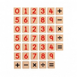 Set of Wooden Magnetic Numbers 40 pieces VIGA