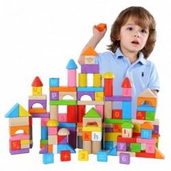 TOOKY TOY Colorful Wooden Blocks 135 pcs.