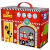 TOOKY TOY Fire Station in Box Theater + FIGURES
