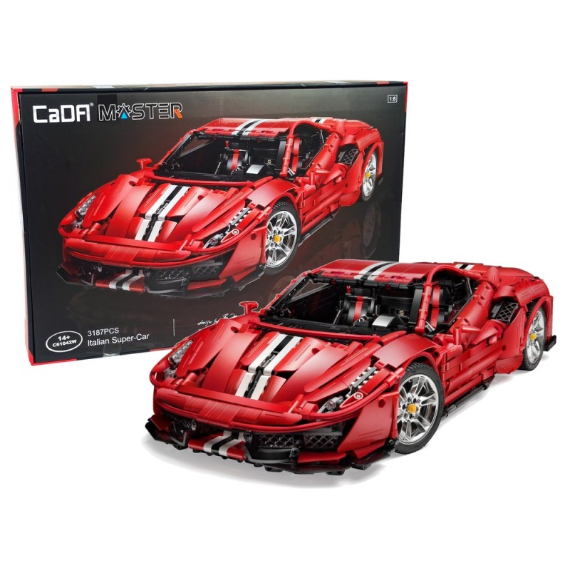 Red sports car construction blocks 3187 elements