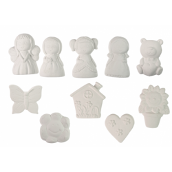 Plaster Casts for Painting Paint Girls Teddy Bear Figures Set