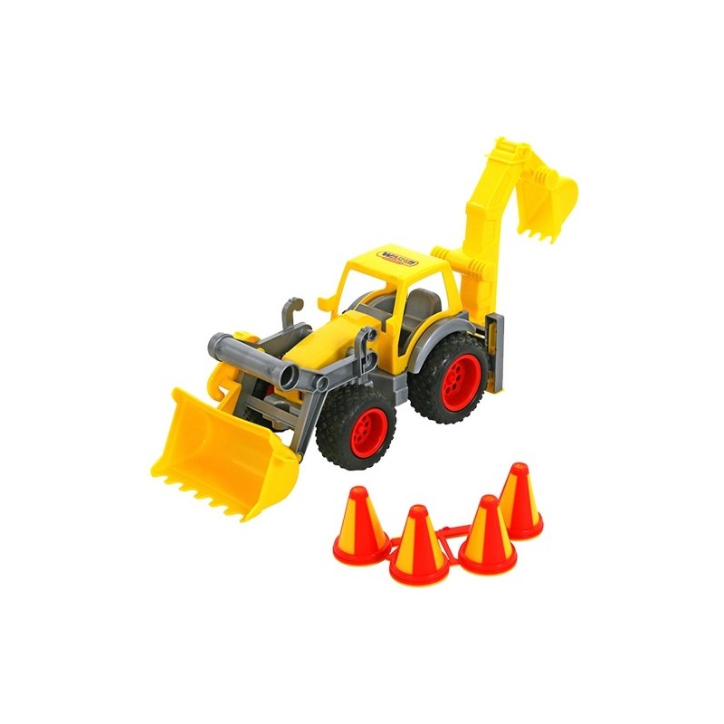 WADER QT ConsTruck Excavator with bucket + cones