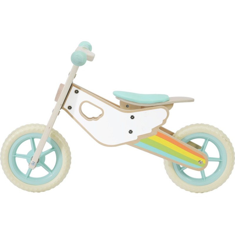 CLASSIC WORLD puidust tasakaaluliikuv jalgratas lastele Quiet Wheels Rainbow