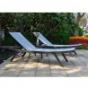 Set ARIO side table and 2 deck chairs grey