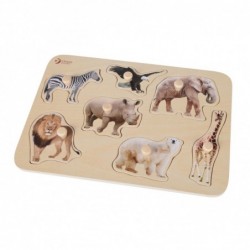 CLASSIC WORLD Деревянный пазл для детей Safari Animals Match the Shapes 9 шт.