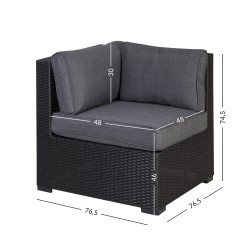 Modular sofa SEVILLA corner, black