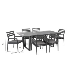 Garden furniture set PHOENIX table, 6 chairs
