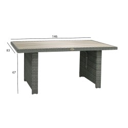 Table PAVIA 146x83xH67cm