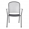 Садовый стул NETY 63x60xH90см, стальная сетка и стальная рама, серая порошковая окраска