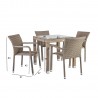 Garden furniture set LARACHE table (21207), 4 chairs